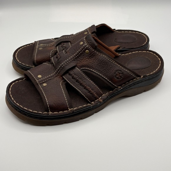Dr. Martens Other - Dr. Martens Dax Sandals Mens Size 12 Brown Leather Slide Slip On Y2K Style